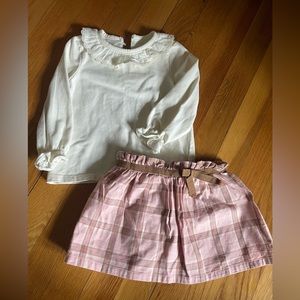 NWOT Hope & Henry girls top & skirt / 12-18 months